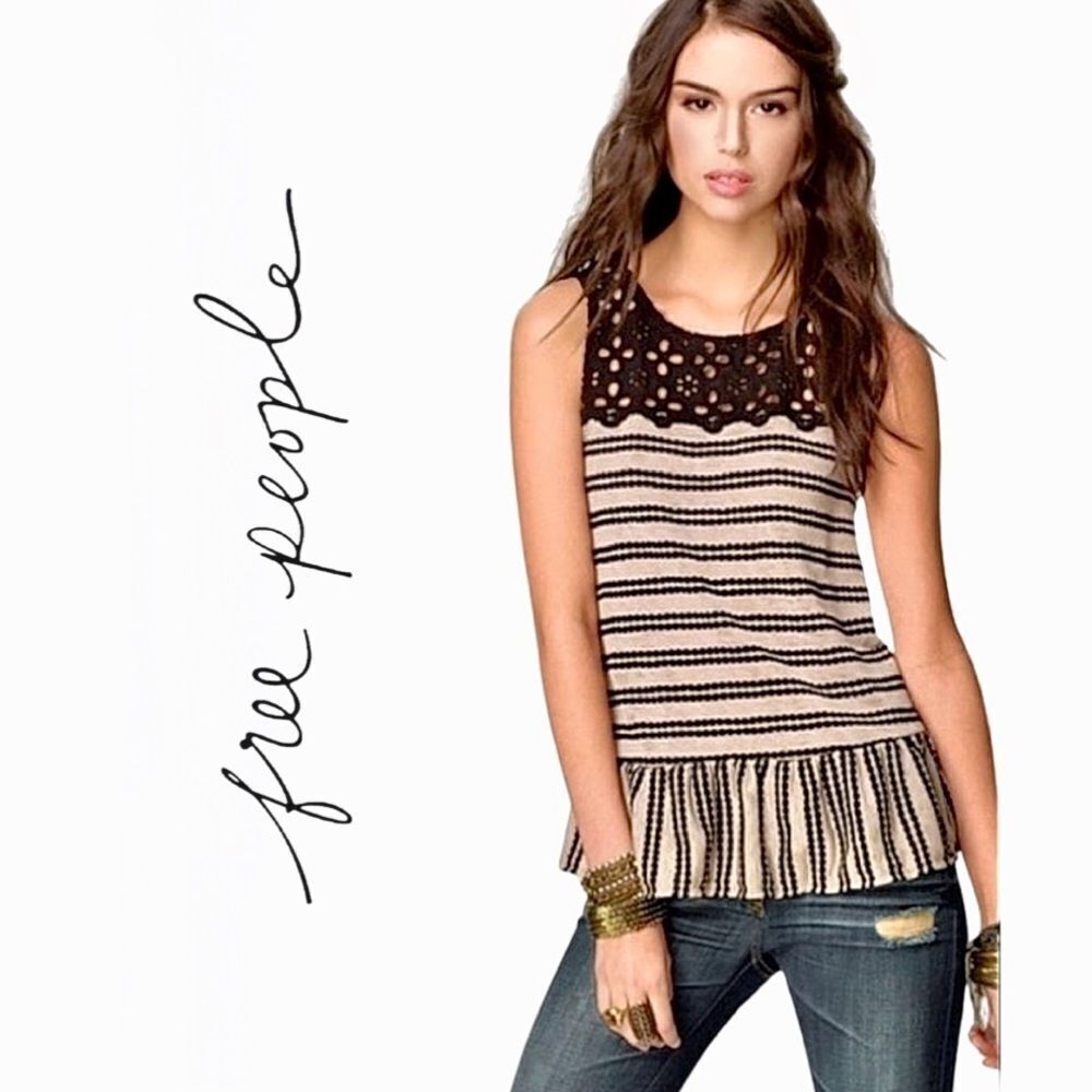 NWOT Free People Molly’s Retro Peplum Top